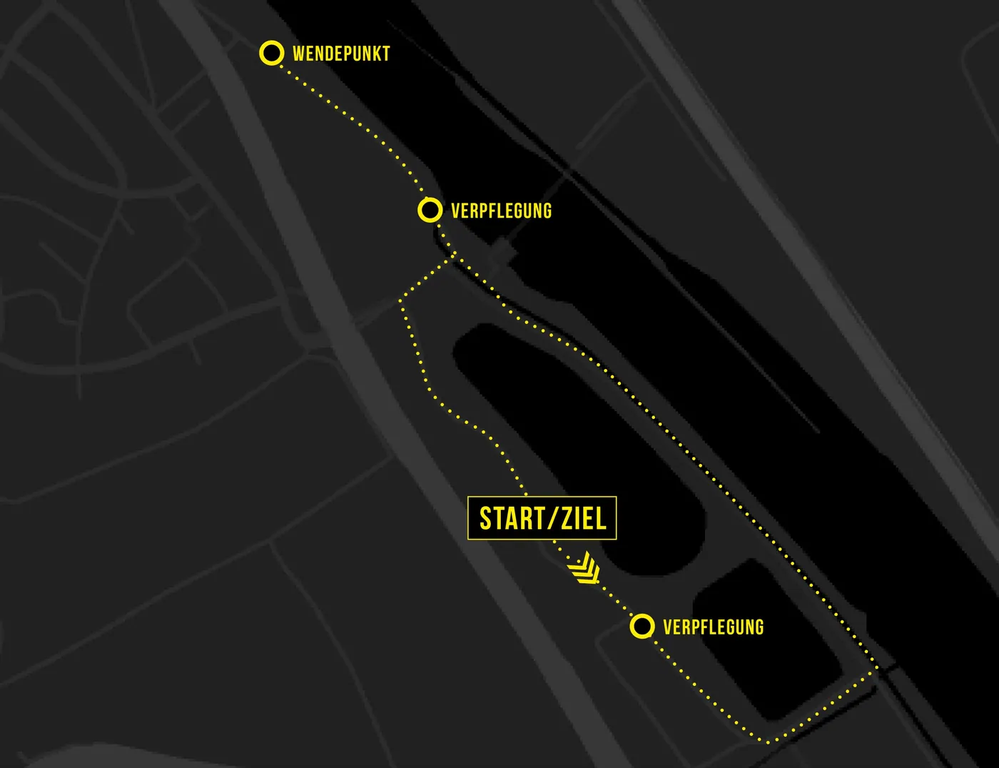 Streckenkarte Laufen Cross-Triathlon: zwei Runden am Main Richtung Zellingen